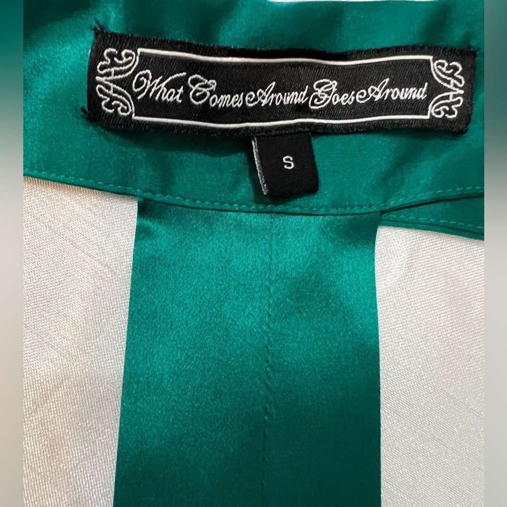 Silk Emerald Green Dress | Size S - Picture 8 of 15